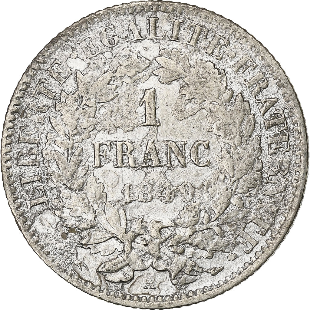 Francia, Franc, Cérès, 1849, Paris, Argento, B, KM:759.1