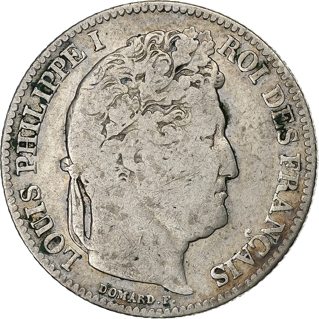 Francja, Franc, Louis-Philippe, 1843, Rouen, Srebro, VF(20-25), Gadoury:453