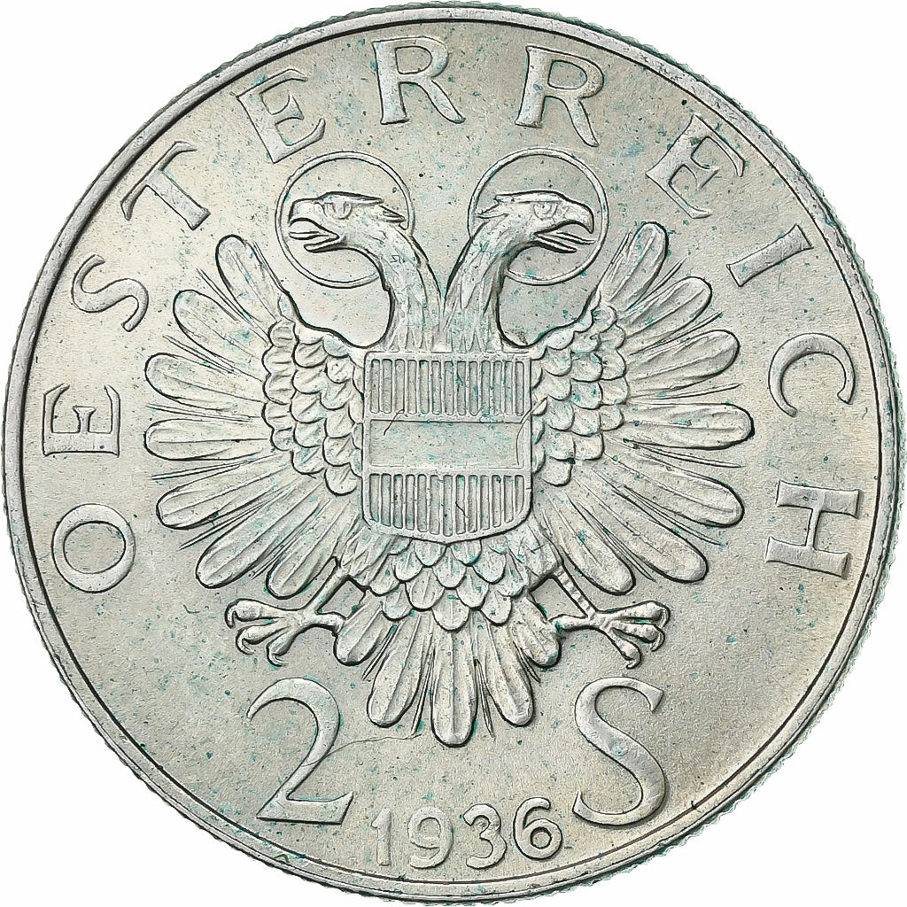 Austria, 2 Schilling, 1936, Plata, EBC, KM:2858