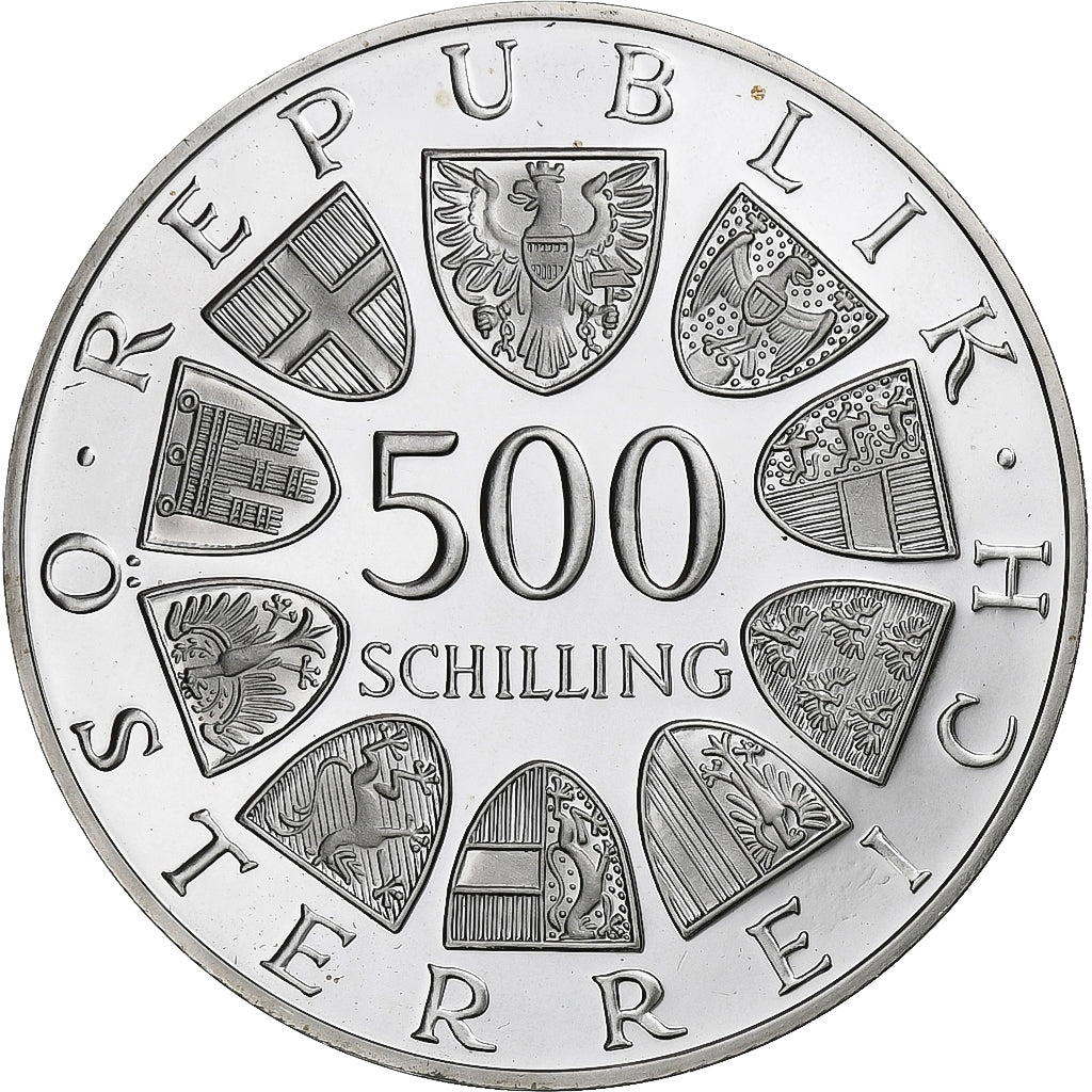 Austria, 500 Schilling, 1987, Vienna, FS, Argento, FDC, KM:2983