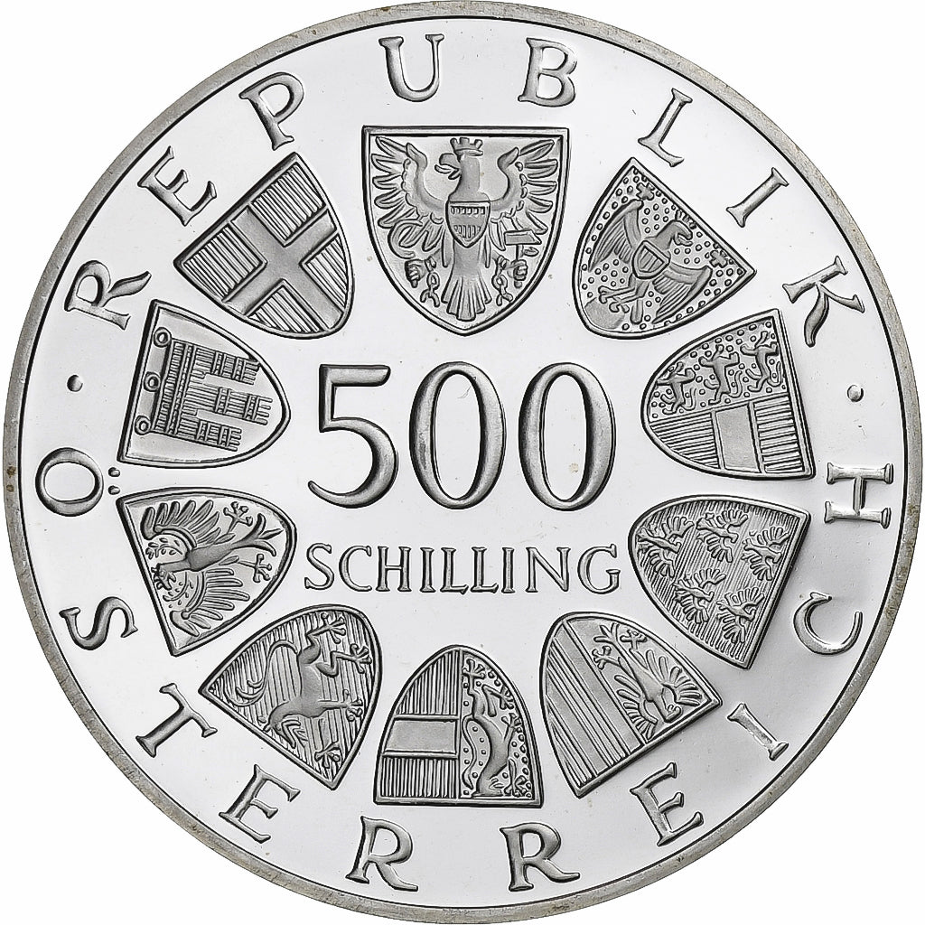 Austria, 500 Schilling, 1988, Vienna, FS, Argento, FDC, KM:2984