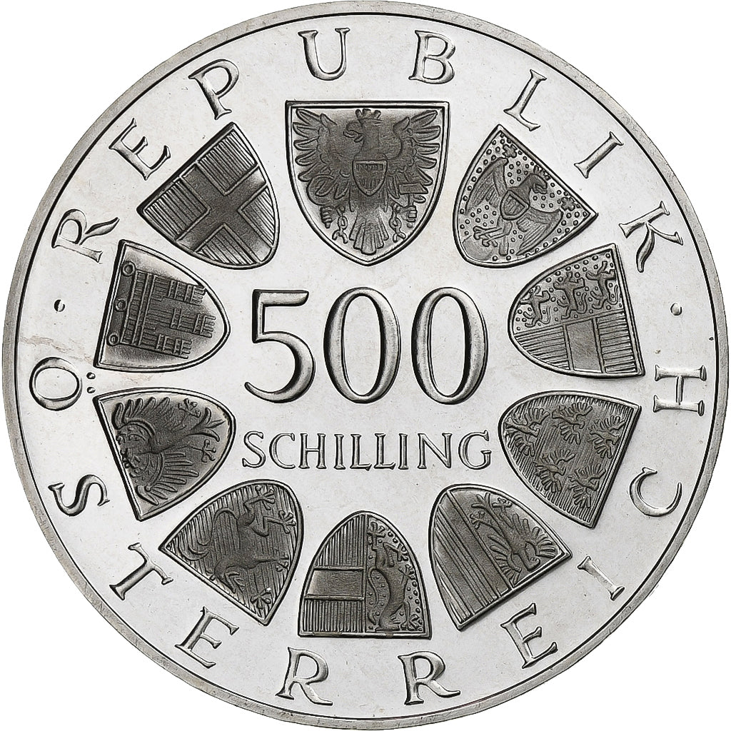 Austria, 500 Schilling, 1988, Vienna, Proof, Silver, MS(65-70), KM:2985