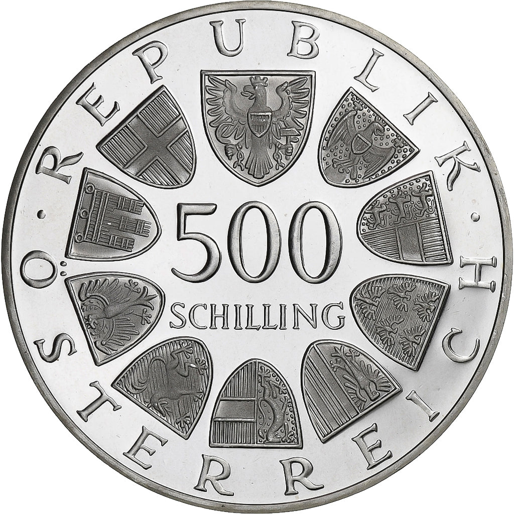 Austria, 500 Schilling, 1988, Vienna, Proof, Silver, MS(65-70), KM:2986