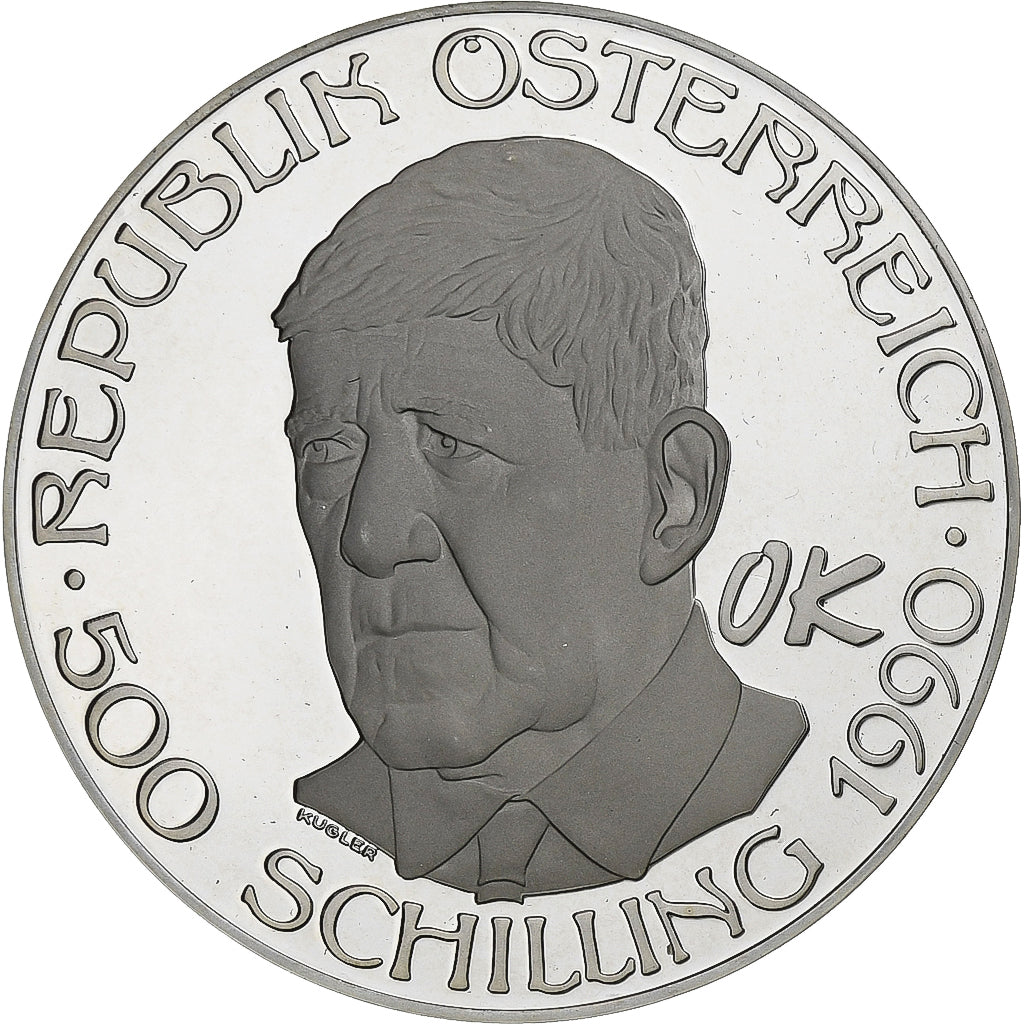 Oostenrijk, 500 Schilling, 1990, Vienna, Proof, Zilver, FDC, KM:2994