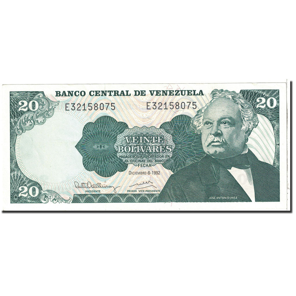 Banknote, Venezuela, 20 Bolivares, 1992, 1992-12-08, KM:63d, UNC(65-70)