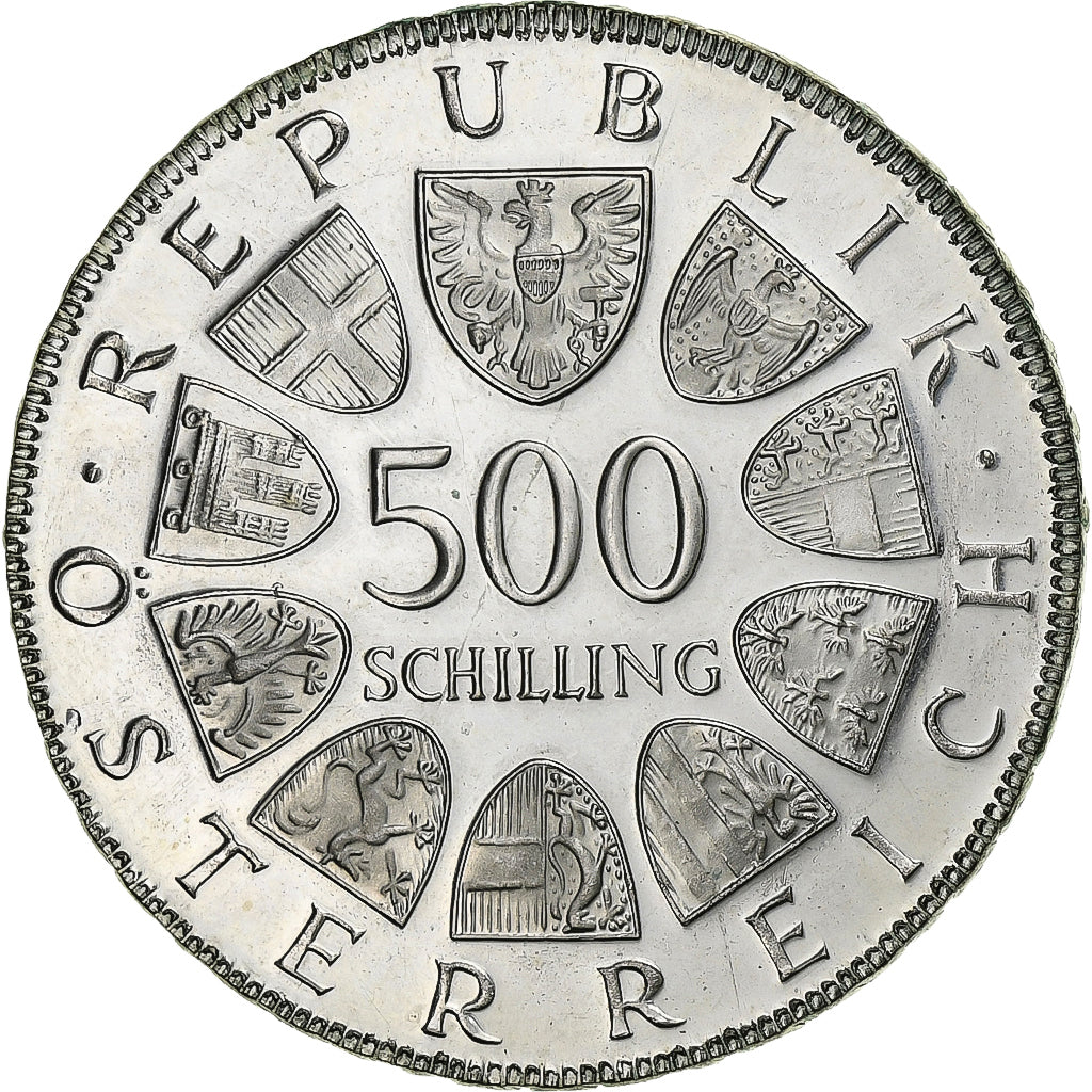 Austria, 500 Schilling, 1980, Vienna, Prueba, Plata, SC+, KM:2947