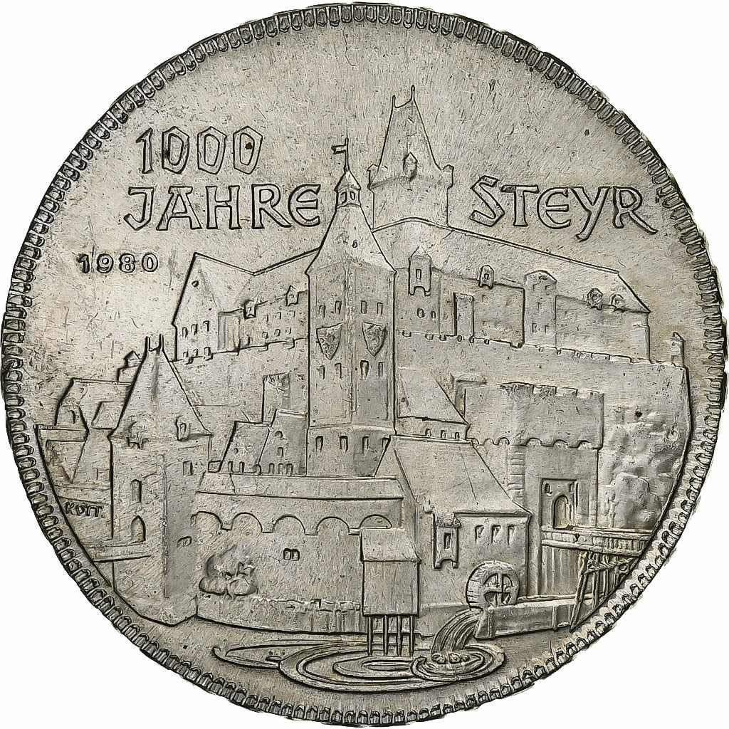 Áustria, 500 Schilling, 1980, Vienna, Prata, MS(60-62), KM:2947