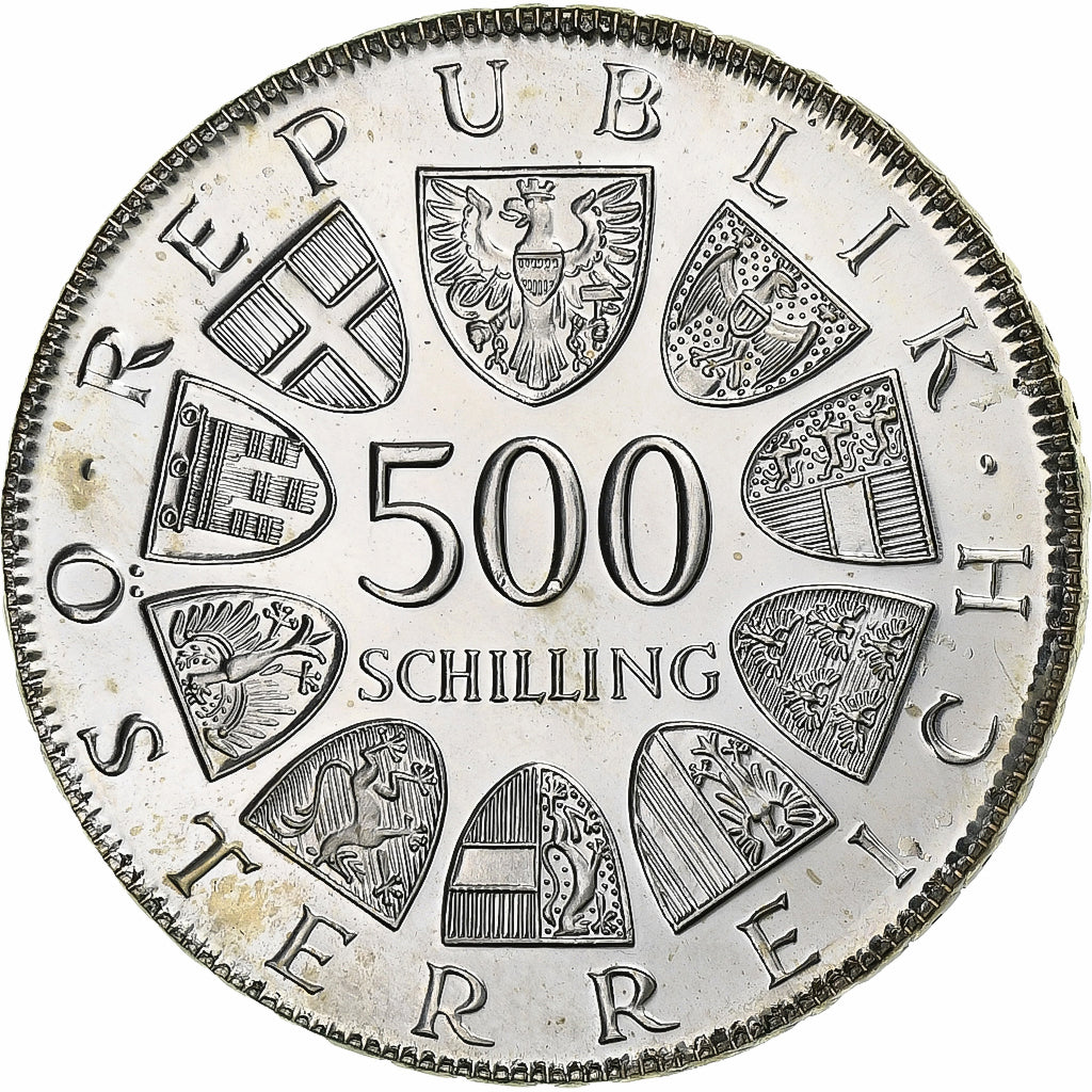 Austria, 500 Schilling, 1980, Vienna, Prueba, Plata, FDC, KM:2949