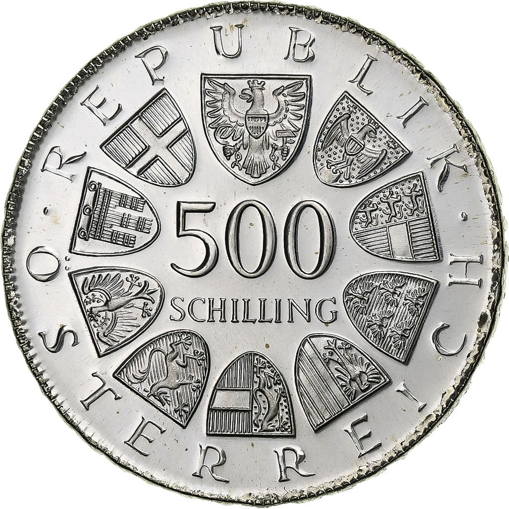 Austria, 500 Schilling, 1981, Vienna, Proof, Silver, MS(65-70), KM:2953