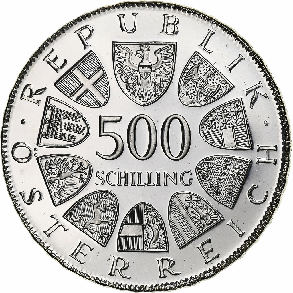 Oostenrijk, 500 Schilling, 1982, Vienna, Proof, Zilver, FDC, KM:2957