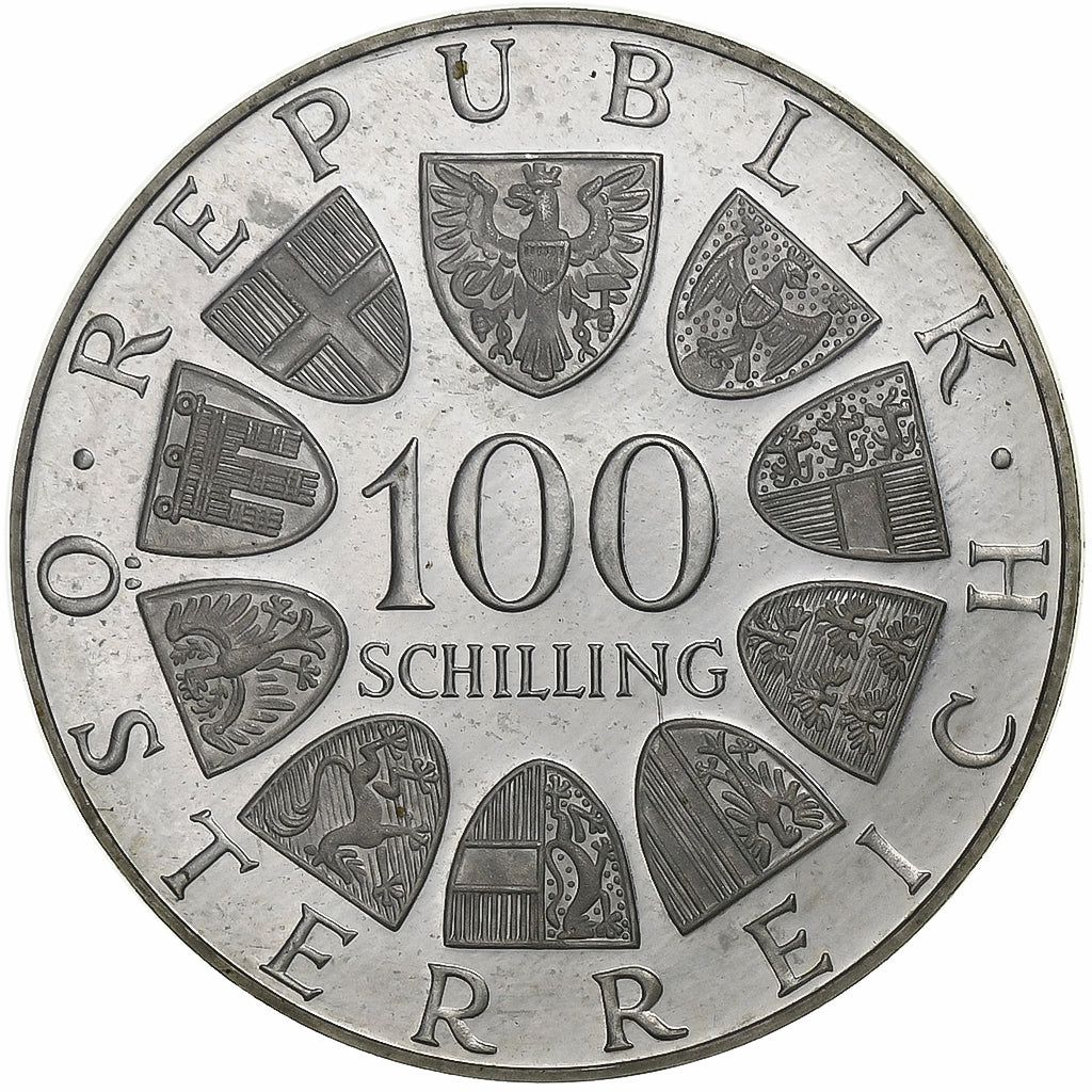 Austria, 100 Schilling, 1975, Vienna, Proof, Silver, MS(65-70), KM:2923