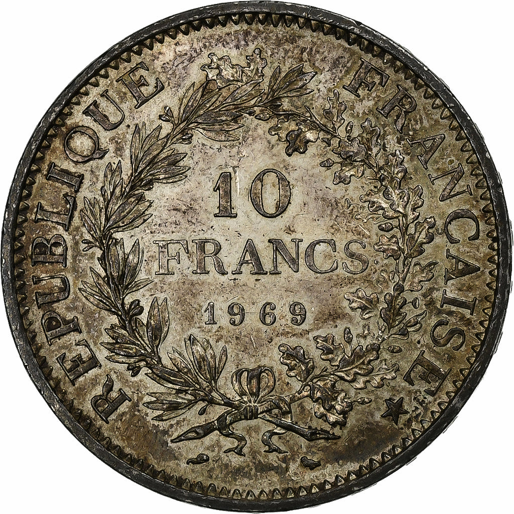 França, 10 Francs, Hercule, 1969, Paris, Prata, AU(55-58), Gadoury:813, KM:932
