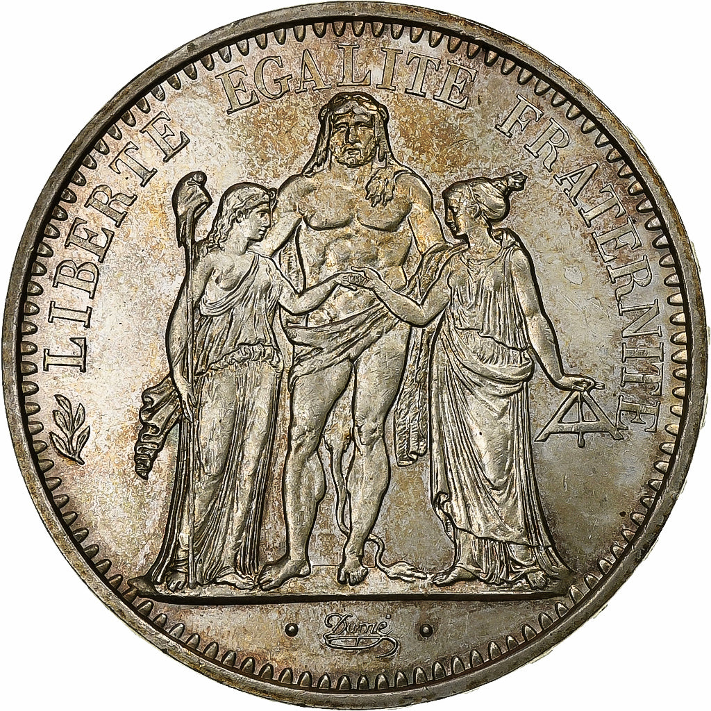 France, 10 Francs, Hercule, 1971, Paris, Silver, MS(63), KM:932