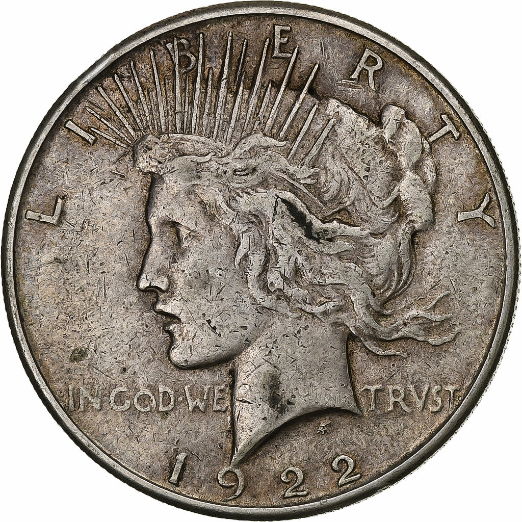 United States, Dollar, Peace, 1922, San Francisco, Silver, VF(20-25)