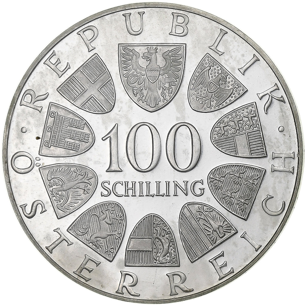 Autriche, 100 Schilling, 1976, Vienne, BE, Argent, FDC, KM:2930