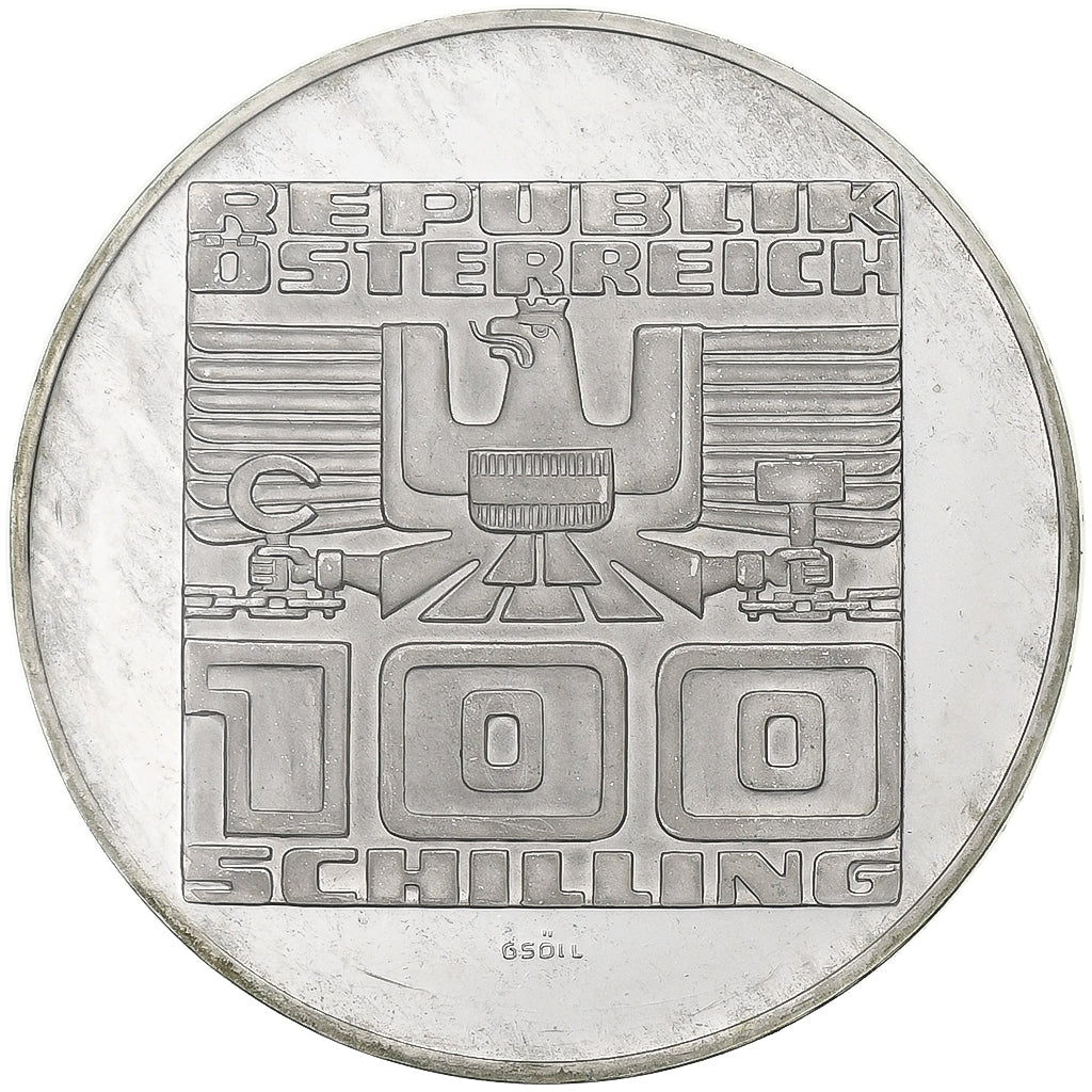 Austria, 100 Schilling, 1977, Vienna, FS, Argento, FDC, KM:2935