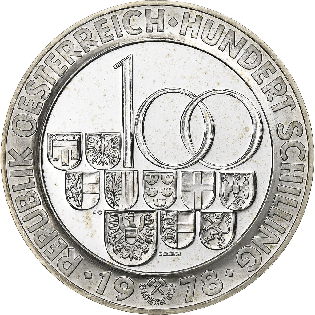 Autriche, 100 Schilling, 1978, Vienne, BE, Argent, FDC, KM:2941