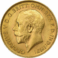 Great Britain, George V, 1/2 Sovereign, 1914, London, Gold, MS(63), KM:819