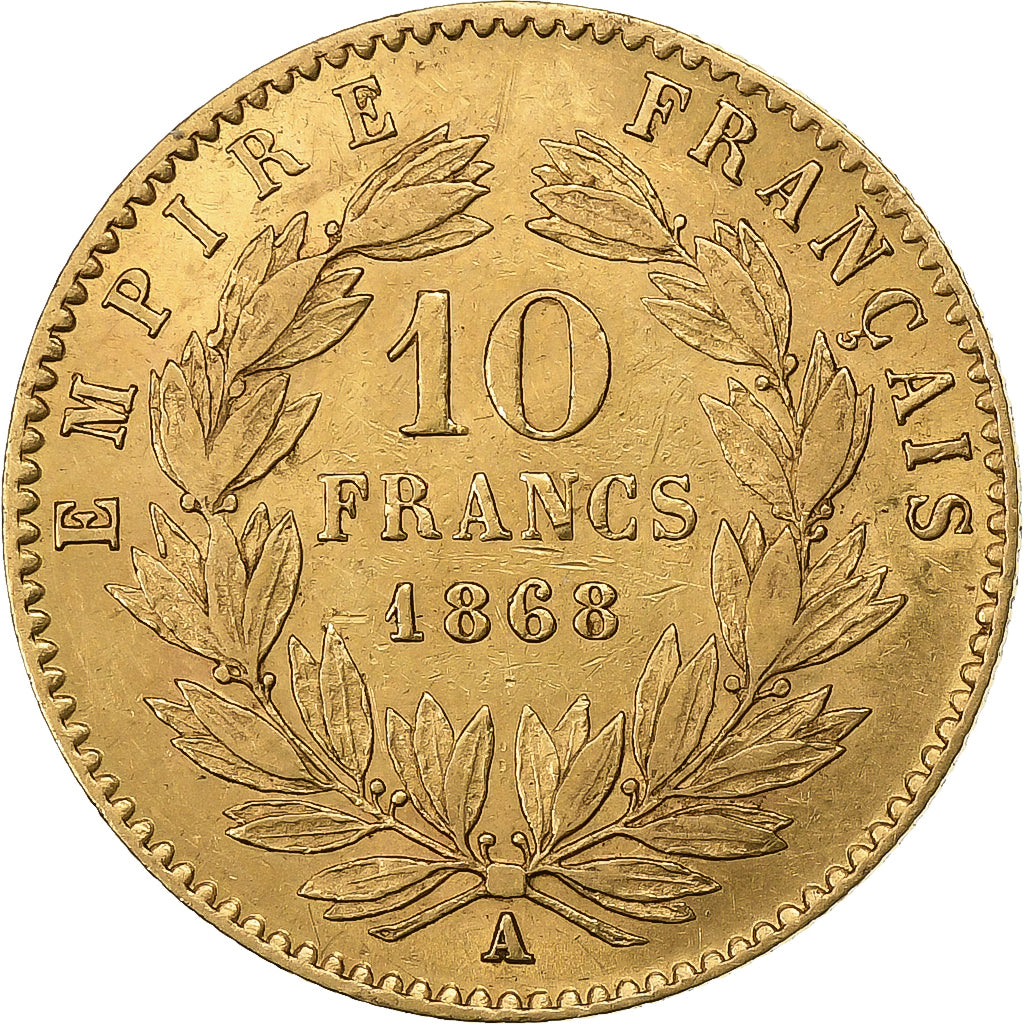 France, 10 Francs, Napoléon III, 1868, Paris, Or, TTB+, Gadoury:1015, KM:800.1