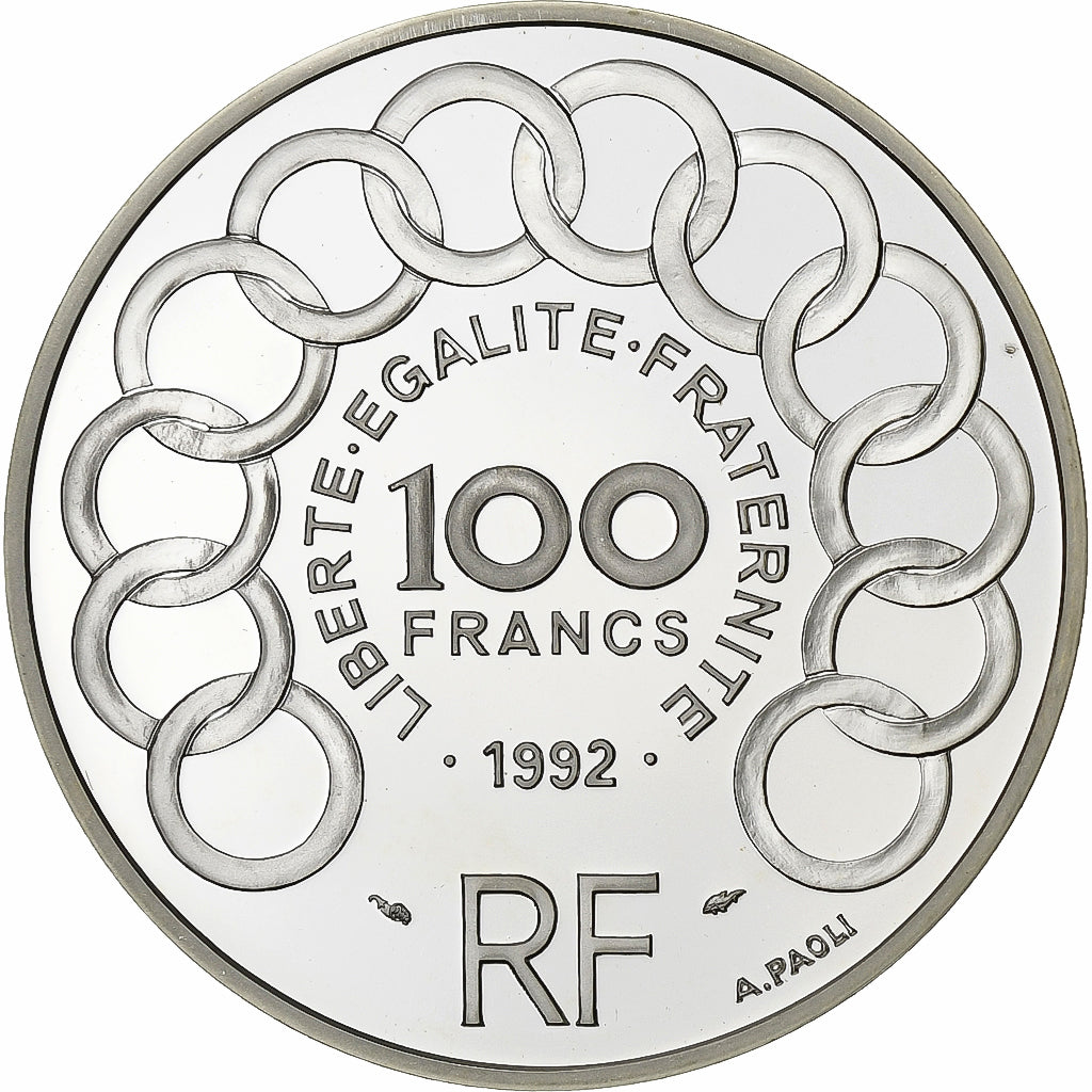 Francia, 100 Francs-15 Ecus, Jean Monnet, 1992, Paris, BE, Argento, FDC