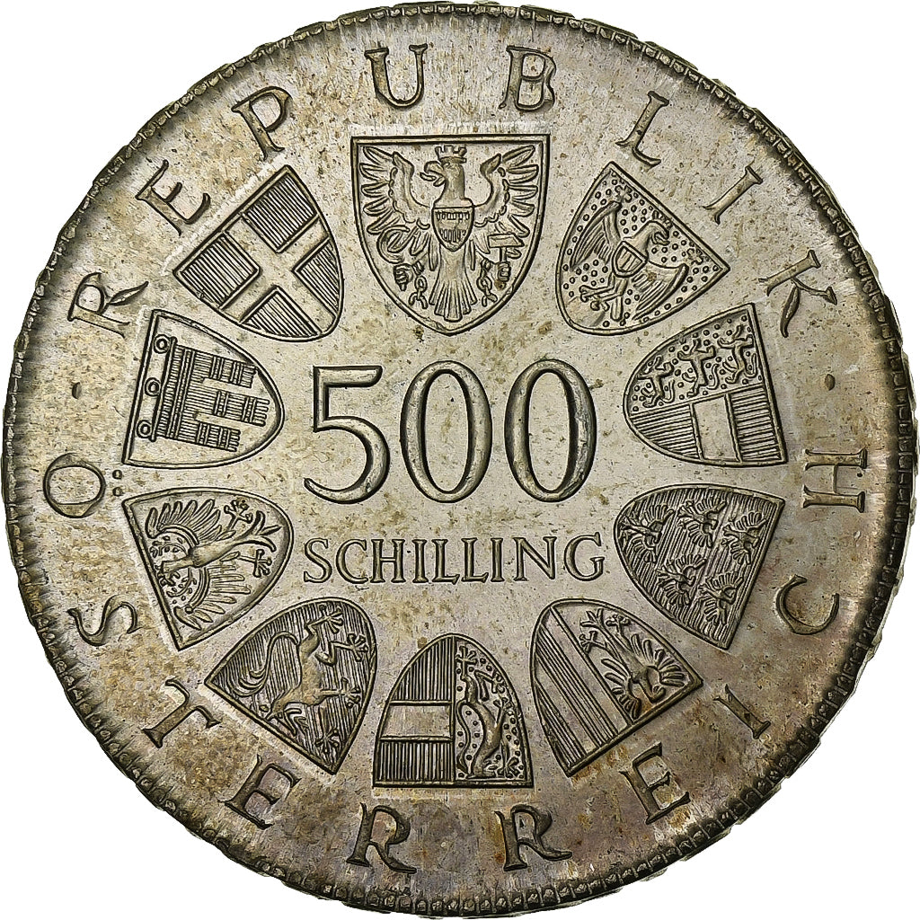 Austria, 500 Schilling, 1982, Vienna, Srebro, MS(63), KM:2957