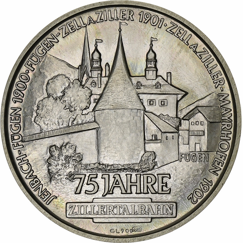Austria, Medal, 75 Jahre Zillertalbahn, 1977, Silver, MS(63)
