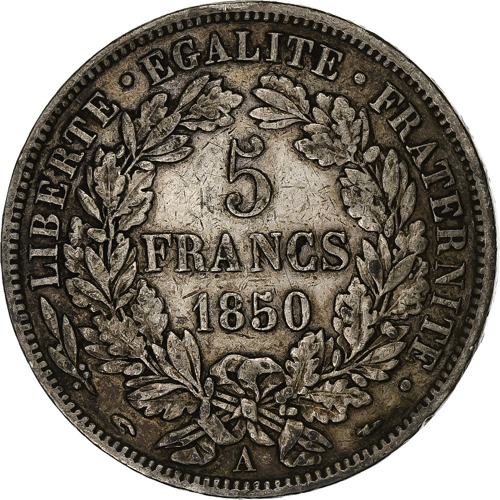 France, 5 Francs, Cérès, 1850, Paris, Silver, VF(30-35), Gadoury:719, Le