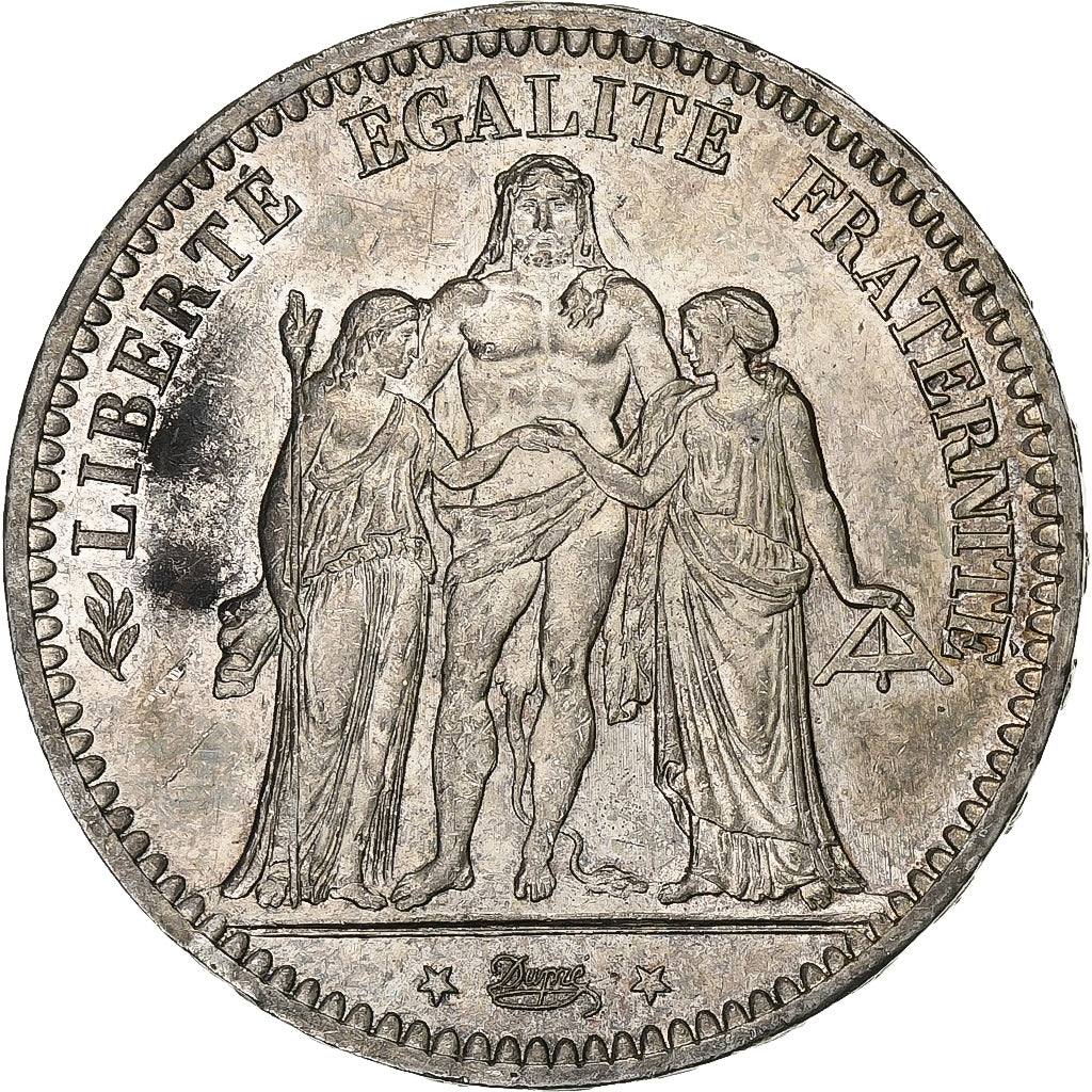 France, 5 Francs, Hercule, 1873, Paris, Silver, MS(60-62), KM:820.1