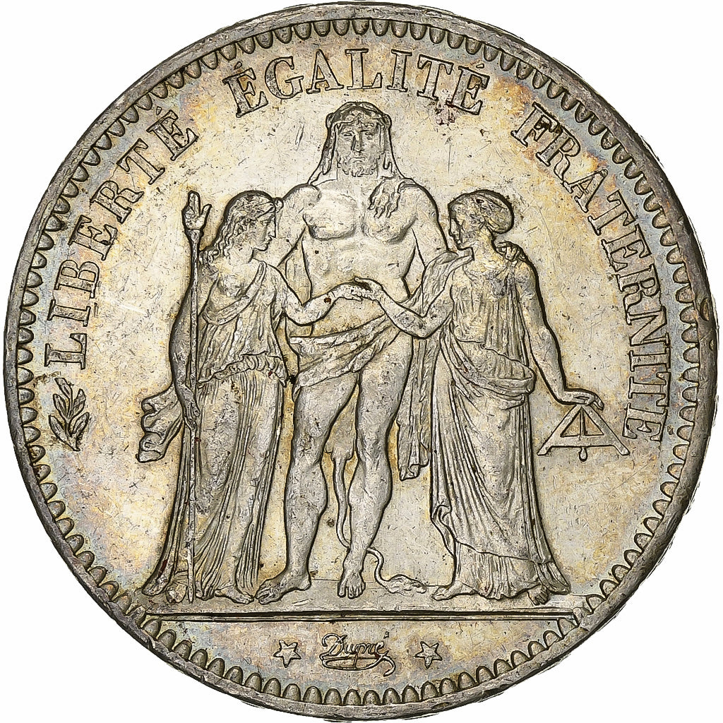 France, 5 Francs, Hercule, 1876, Paris, Silver, MS(60-62), Gadoury:745a