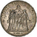 France, 5 Francs, Hercule, 1876, Paris, Silver, MS(60-62), Gadoury:745a