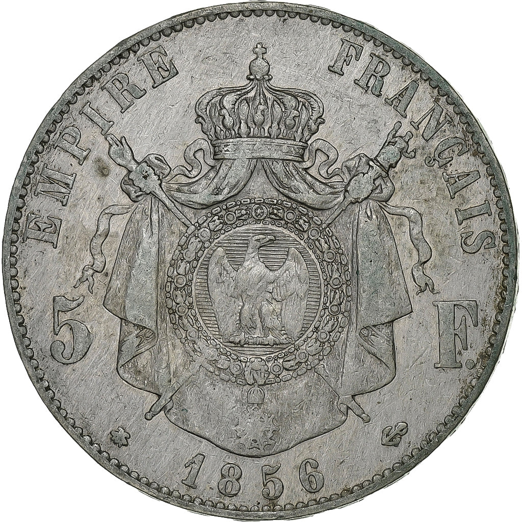 France, Napoléon III, 5 Francs, 1856, Strasbourg, Argent, TB, Gadoury:734