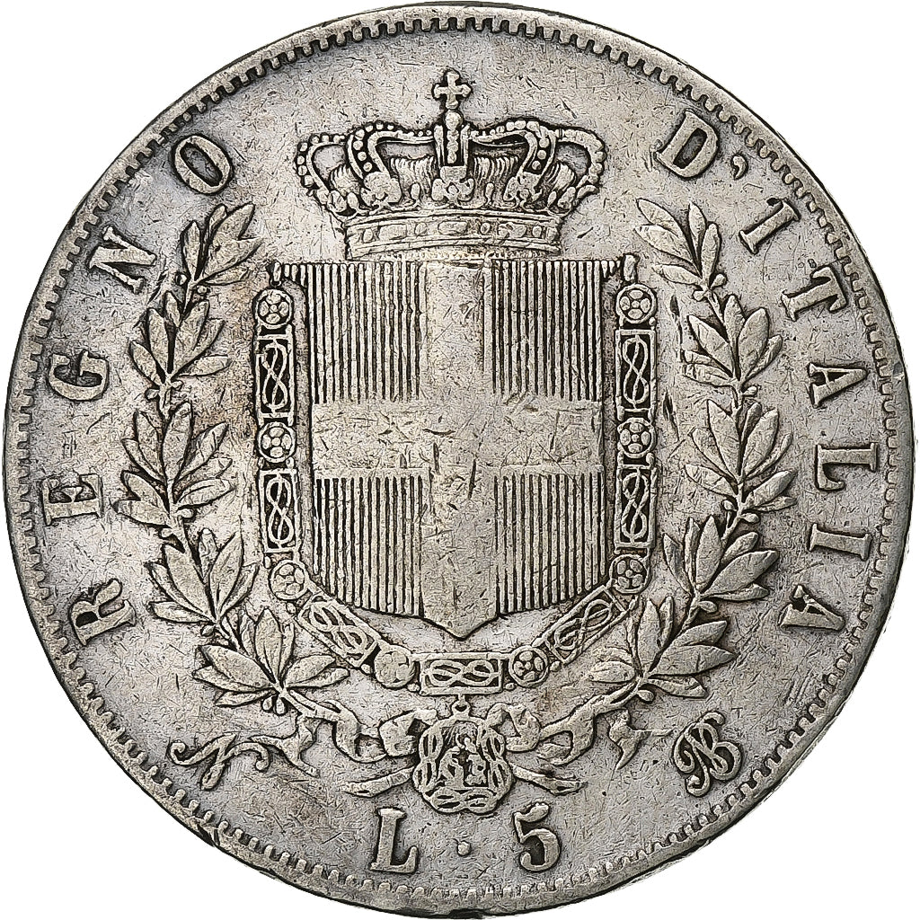 Italy, Vittorio Emanuele II, 5 Lire, 1864, Naples, Silver, VF(20-25), KM:8.2