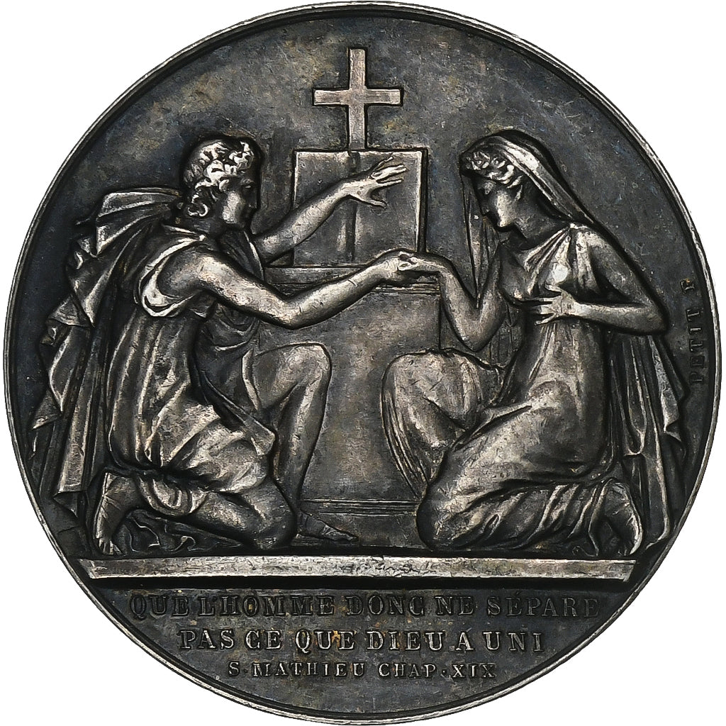 Francia, medaglia, Noces, Mariage, Religion, 1911, Argento, Petit, SPL-