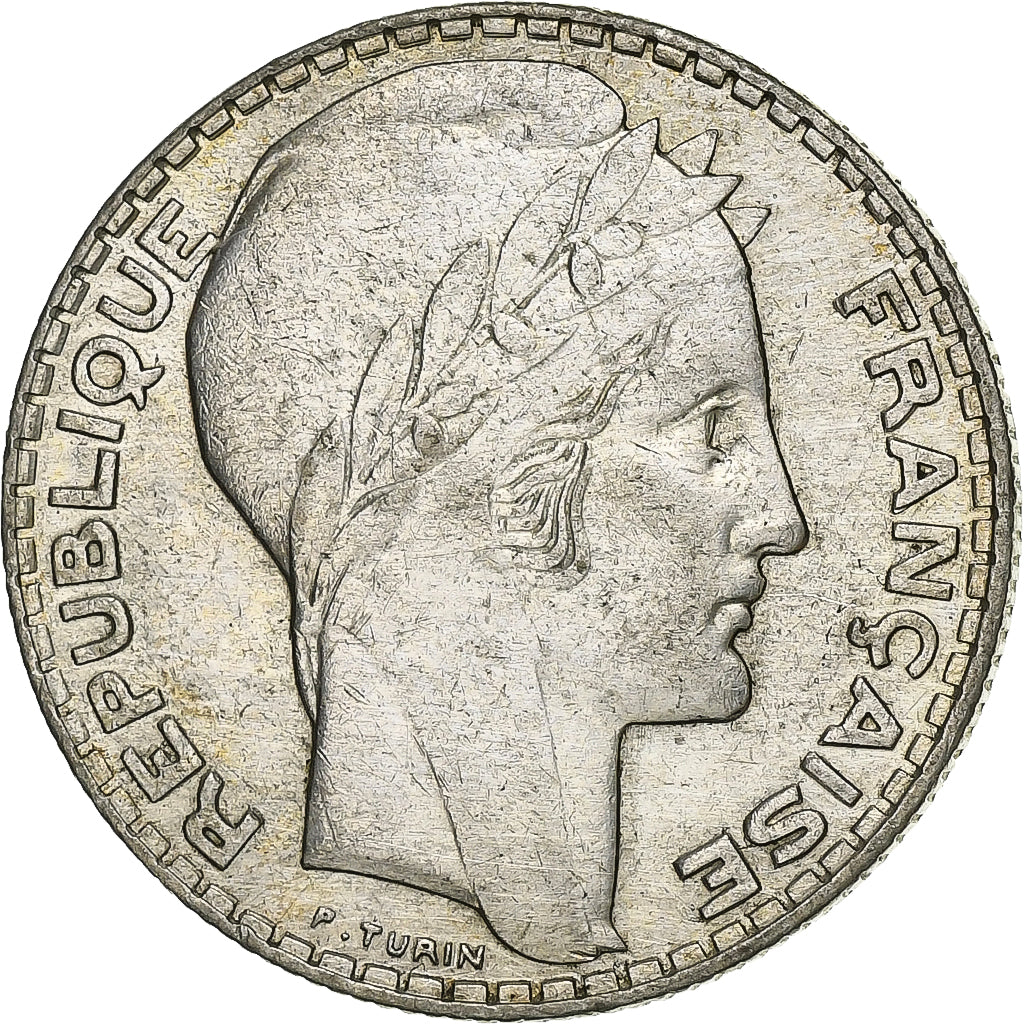 France, 10 Francs, Turin, 1937, Paris, Silver, EF(40-45), Gadoury:801