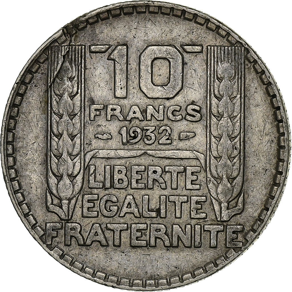 Francia, 10 Francs, 1932, Paris, Fautée défaut de flan, Argento, BB