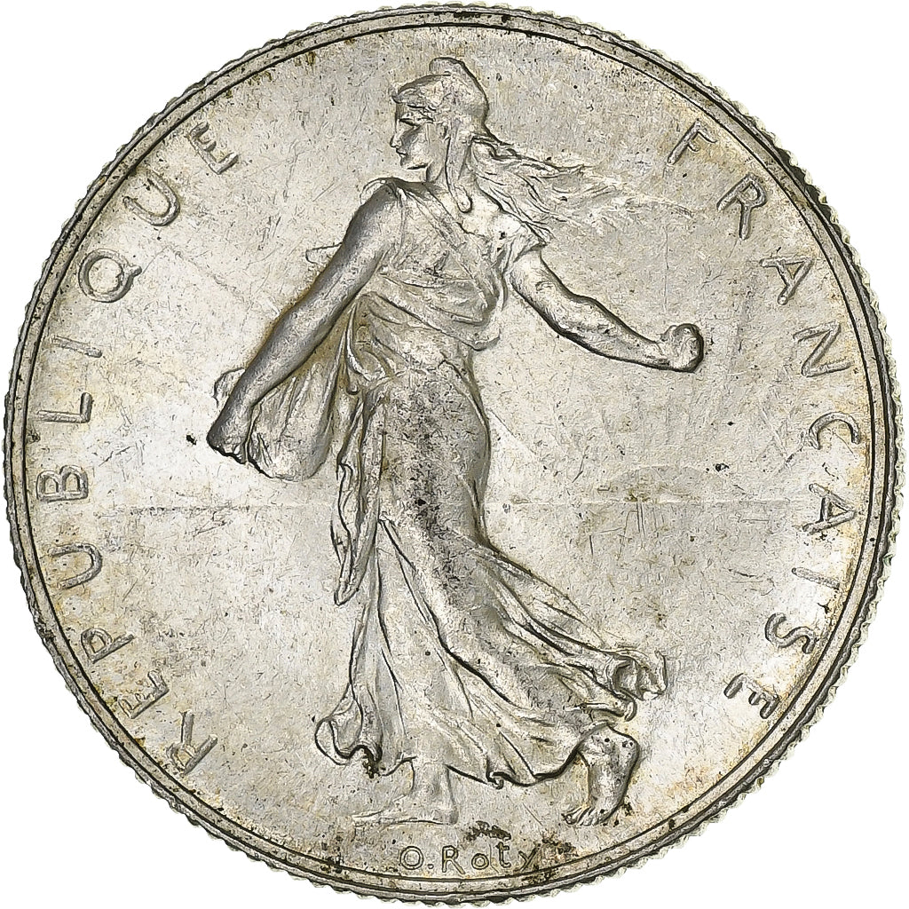 Frankrijk, 2 Francs, Semeuse, 1920, Paris, Zilver, PR+, Gadoury:532, KM:845.1