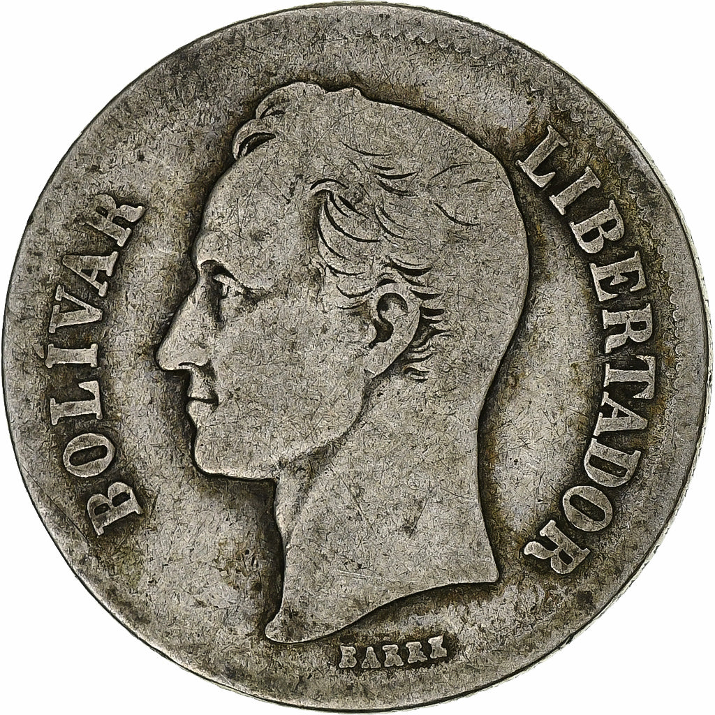 Venezuela, Gram 10, 2 Bolivares, 1919, Zilver, ZG+, KM:23
