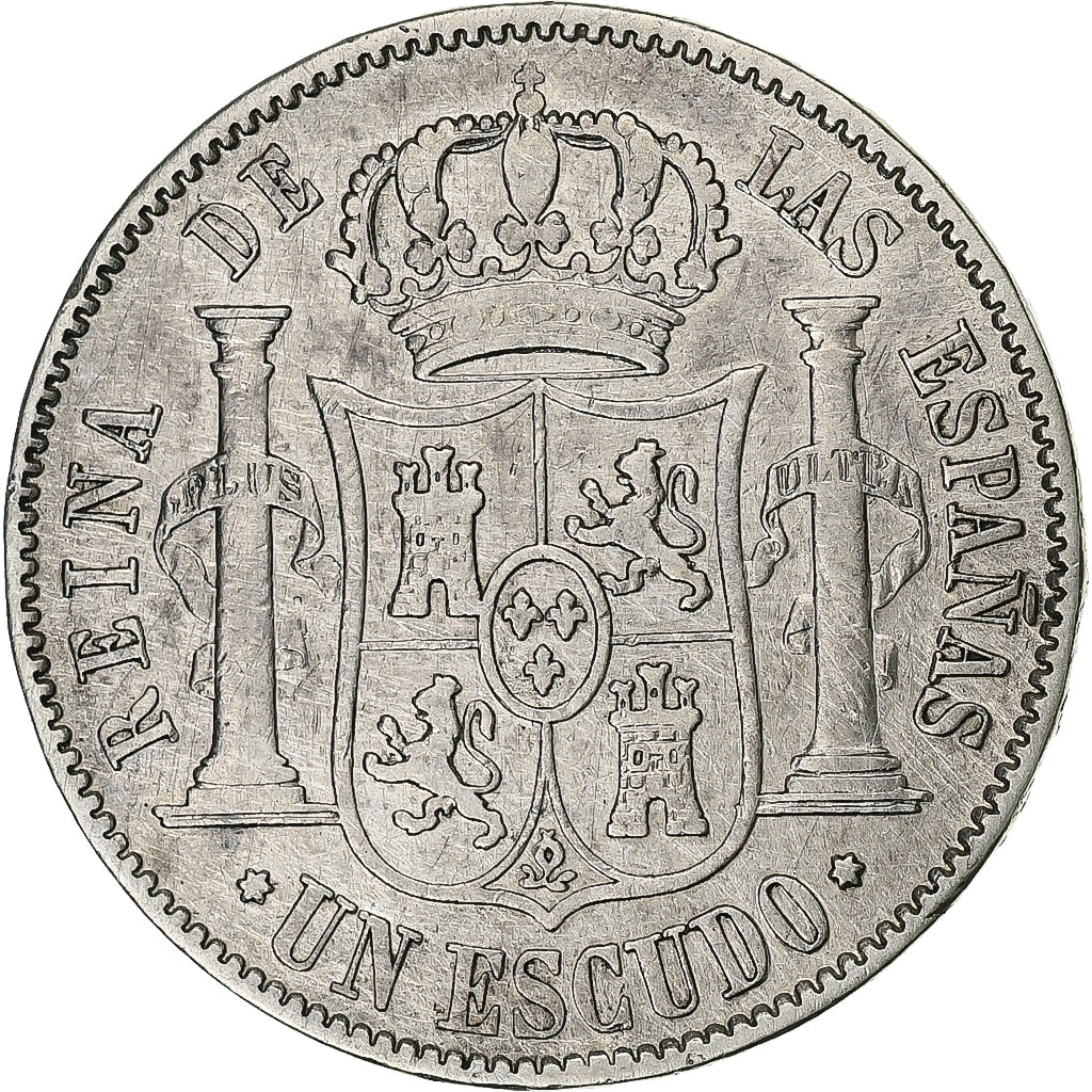 Spain, Isabel II, Escudo, 1867, Silver, VF(20-25), KM:626.1