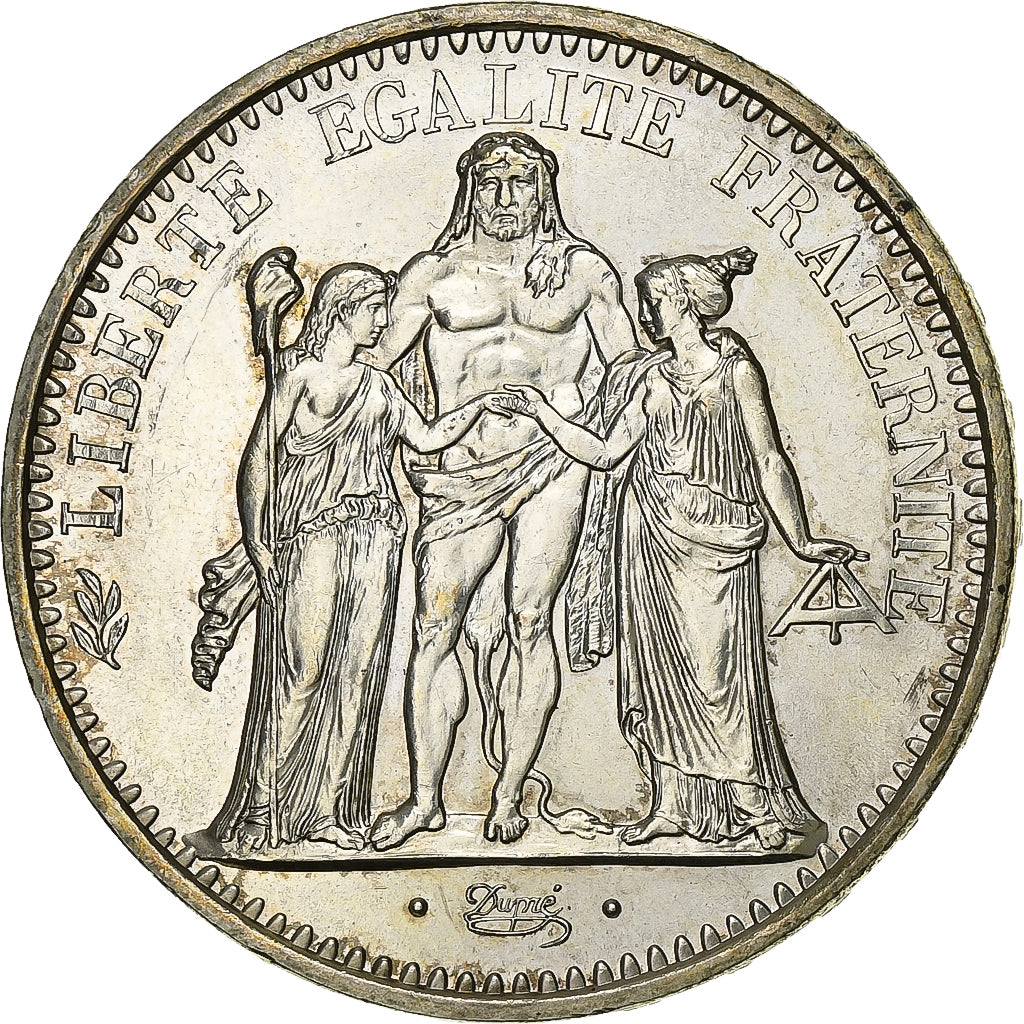 France, 10 Francs, Hercule, 1971, Paris, Silver, MS(63), KM:932