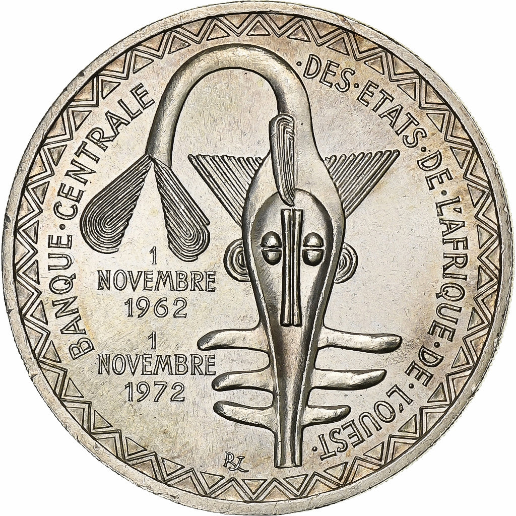 West African States, 500 Francs, 1972, Silver, MS(63), KM:7