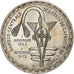 West African States, 500 Francs, 1972, Silver, MS(63), KM:7