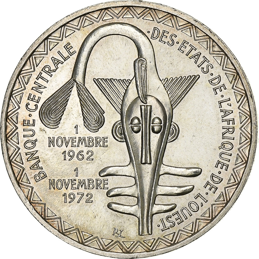 West Afrikaanse Staten, 500 Francs, 1972, Zilver, UNC-, KM:7