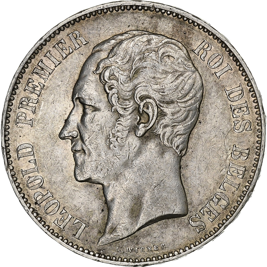 Belgio, Leopold I, 5 Francs, 5 Frank, 1865, Brussels, Argento, BB+, KM:17