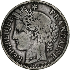 France, 5 Francs, Cérès, 1870, Bordeaux, Silver, VF(20-25), Gadoury:742