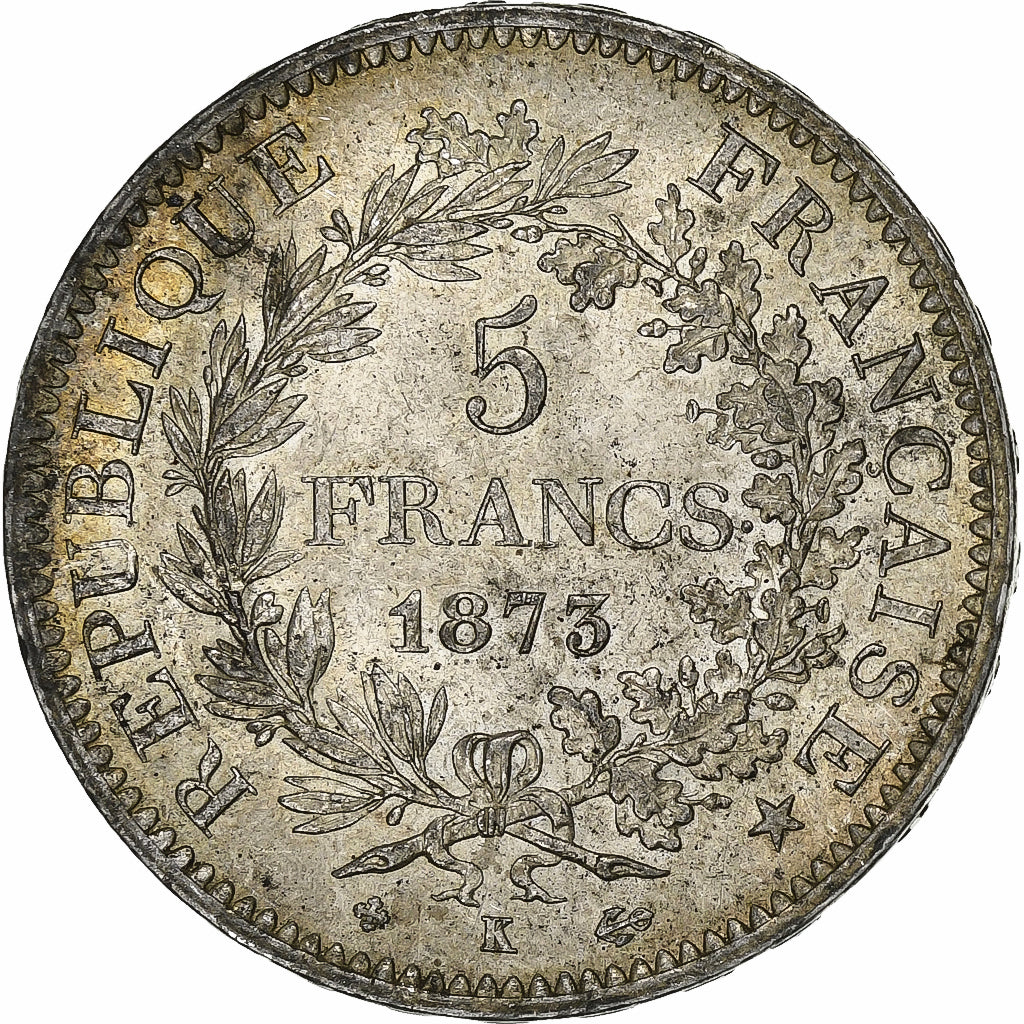 Frankreich, 5 Francs, Hercule, 1873, Bordeaux, Silber, VZ, Gadoury:745a
