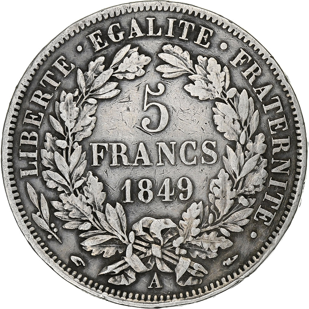 Francja, 5 Francs, Cérès, 1849, Paris, Srebro, VF(30-35), Gadoury:719