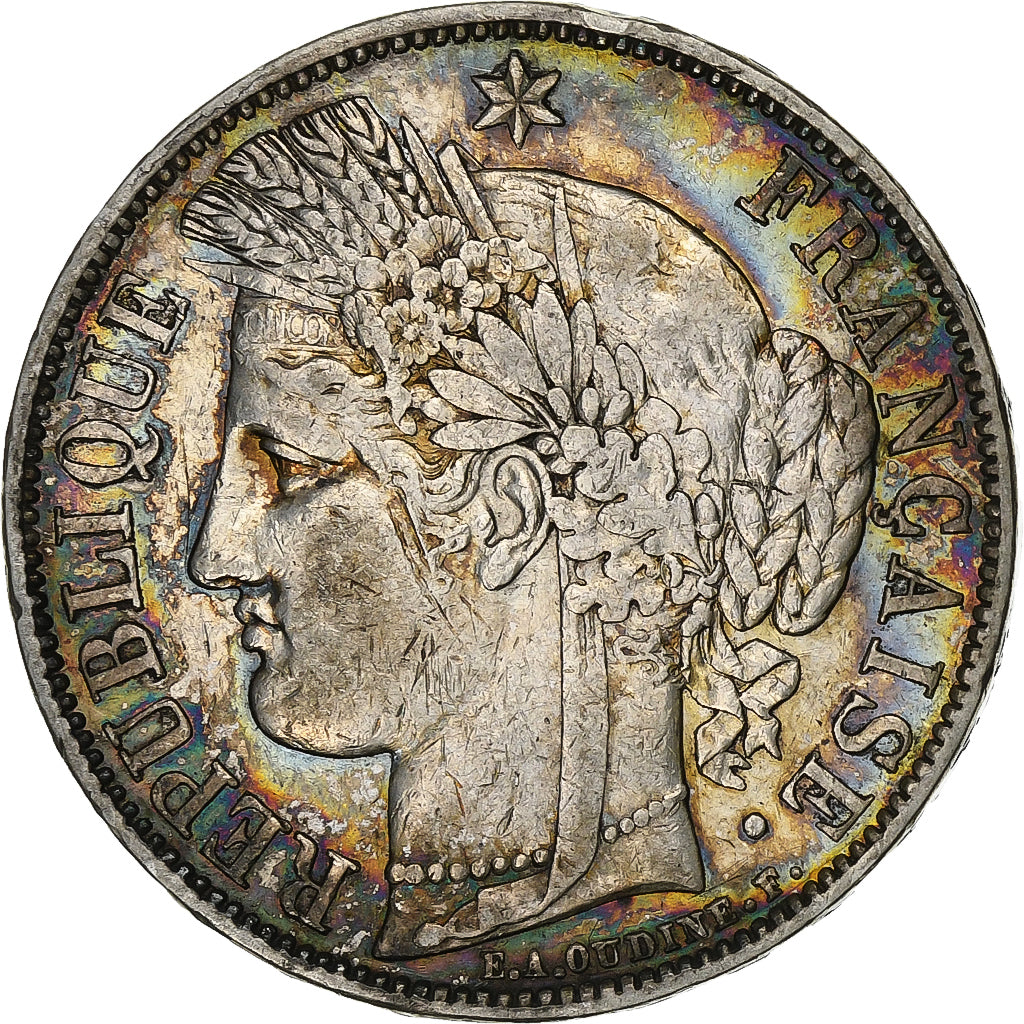 Francia, 5 Francs, Cérès, 1851, Paris, Plata, BC+, Gadoury:719, KM:761.1