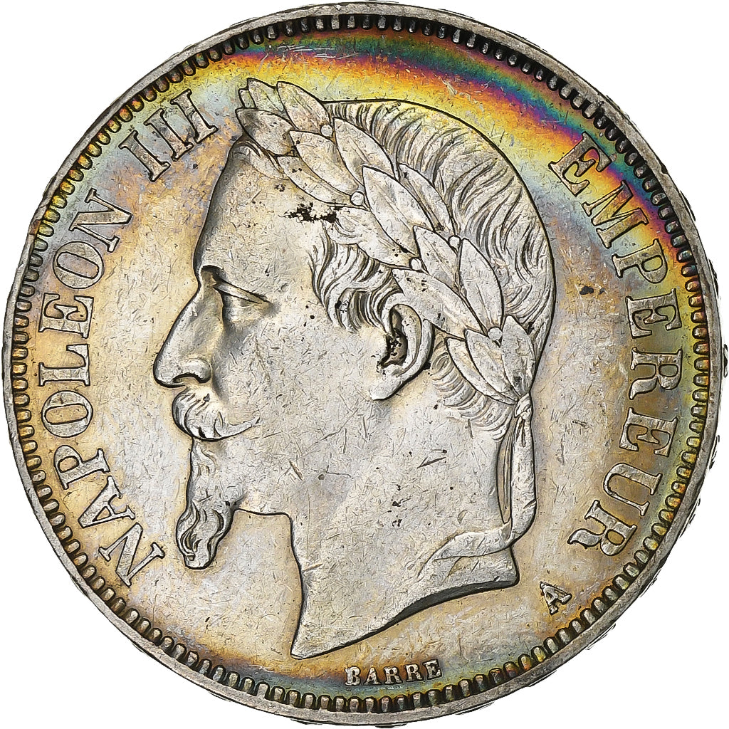 Francia, 5 Francs, Napoléon III, 1870, Paris, Plata, MBC, Gadoury:739, KM:799.1