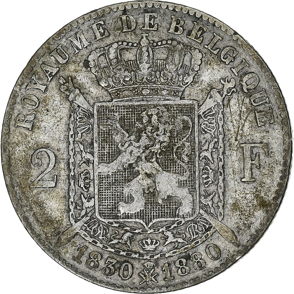 Belgien, Leopold II, 2 Francs, 2 Frank, 1880, Silber, SS, KM:39