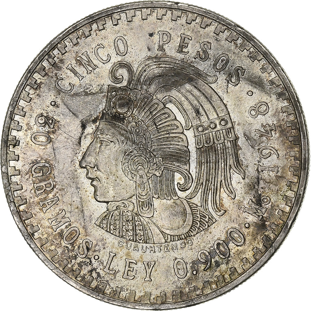 Mexico, 5 Pesos, 1948, Mexico City, Silver, AU(55-58), KM:465